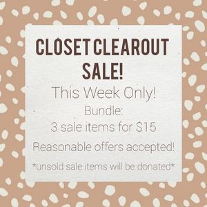 Closet Clearout Sale!